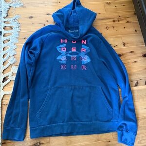 Under Armour Blue Pullover Hoodie - Graphic Logo